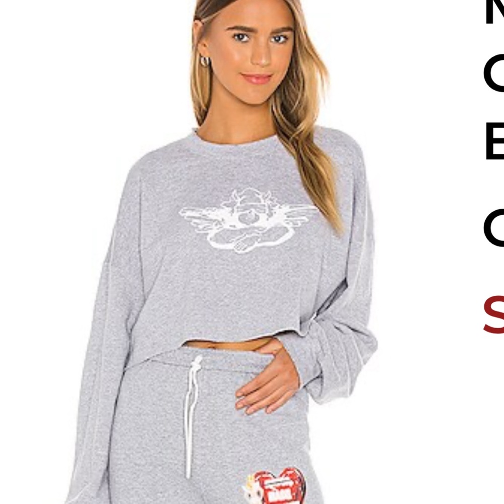 boys lie match made in heaven crop sweatshirt